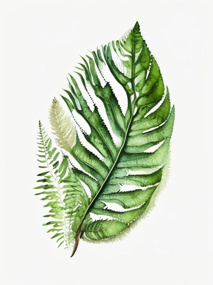 Rabbit S Foot Fern Watercolour