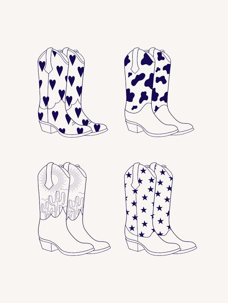 Navy Cowboy Boots