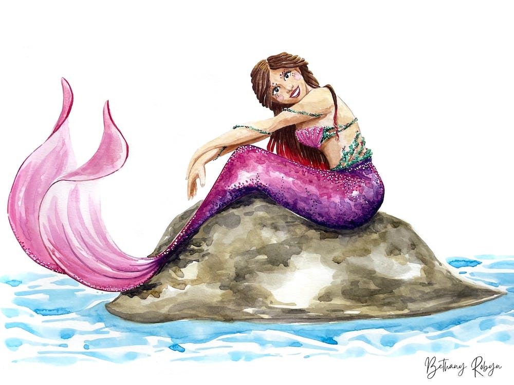 Mermaid on a rock - Chloe