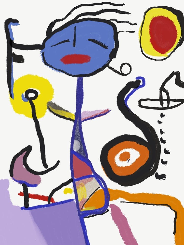 Happy girl kids art