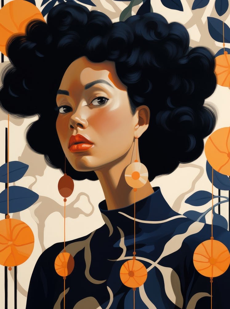 Afro Girl With Oranges