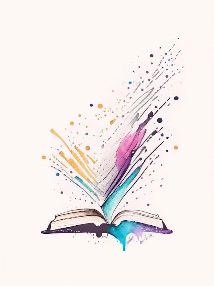 Offenes Buch Symbol 1 Minimal Aquarell
