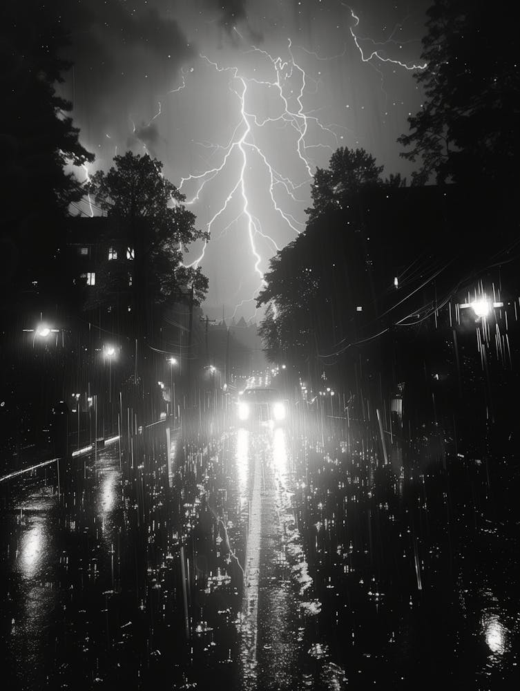 Blitz über einer Stadt