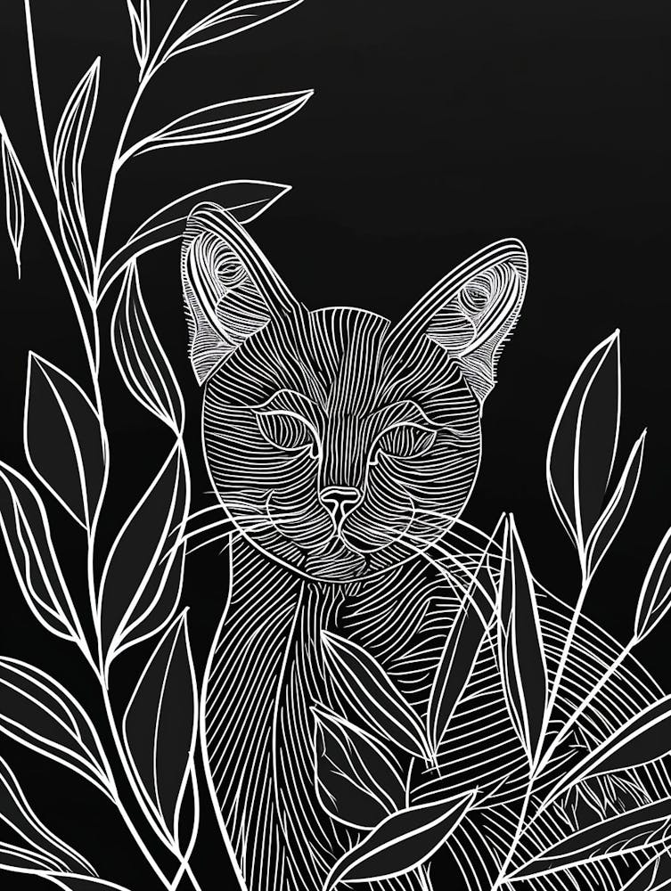 Bengal Cat Minimalist Illustration 3