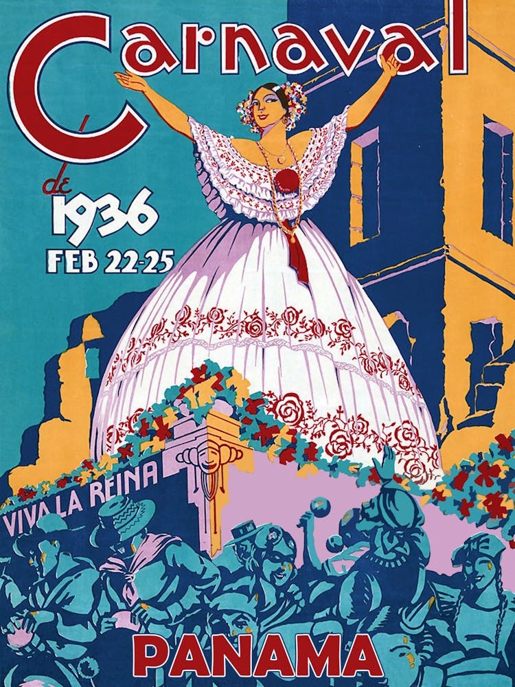 Carnival In Panama, 1936, Vintage Poster