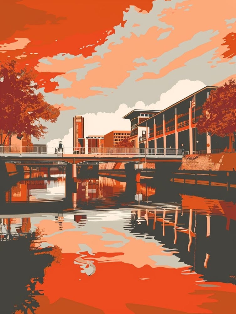 Duotone Illustration Red River Cultural District Austin Texas 4