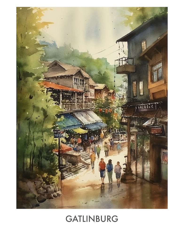 Gatlinburg Aquarelle 4travel Affiche