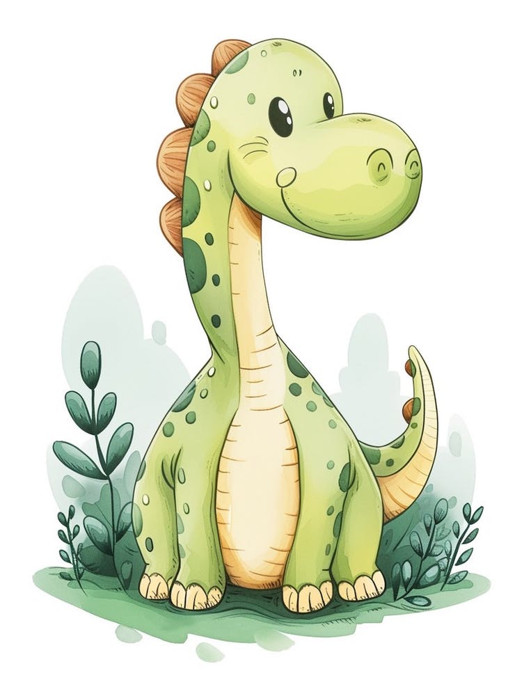 Dessin Animé de Dinosaure Mignon à Motifs de Taches 2