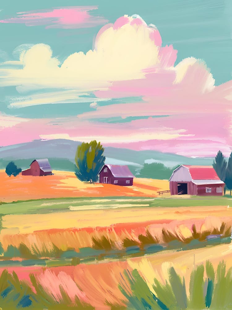 Farm Landscape Painting