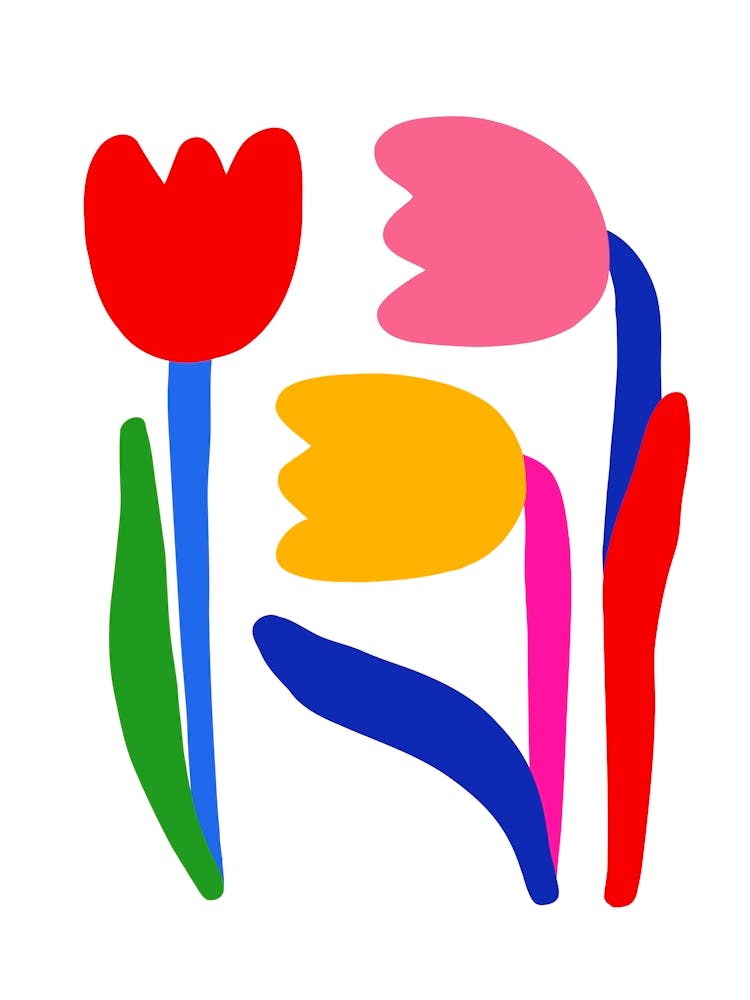 Bold Minimal Tulip trio kids floral