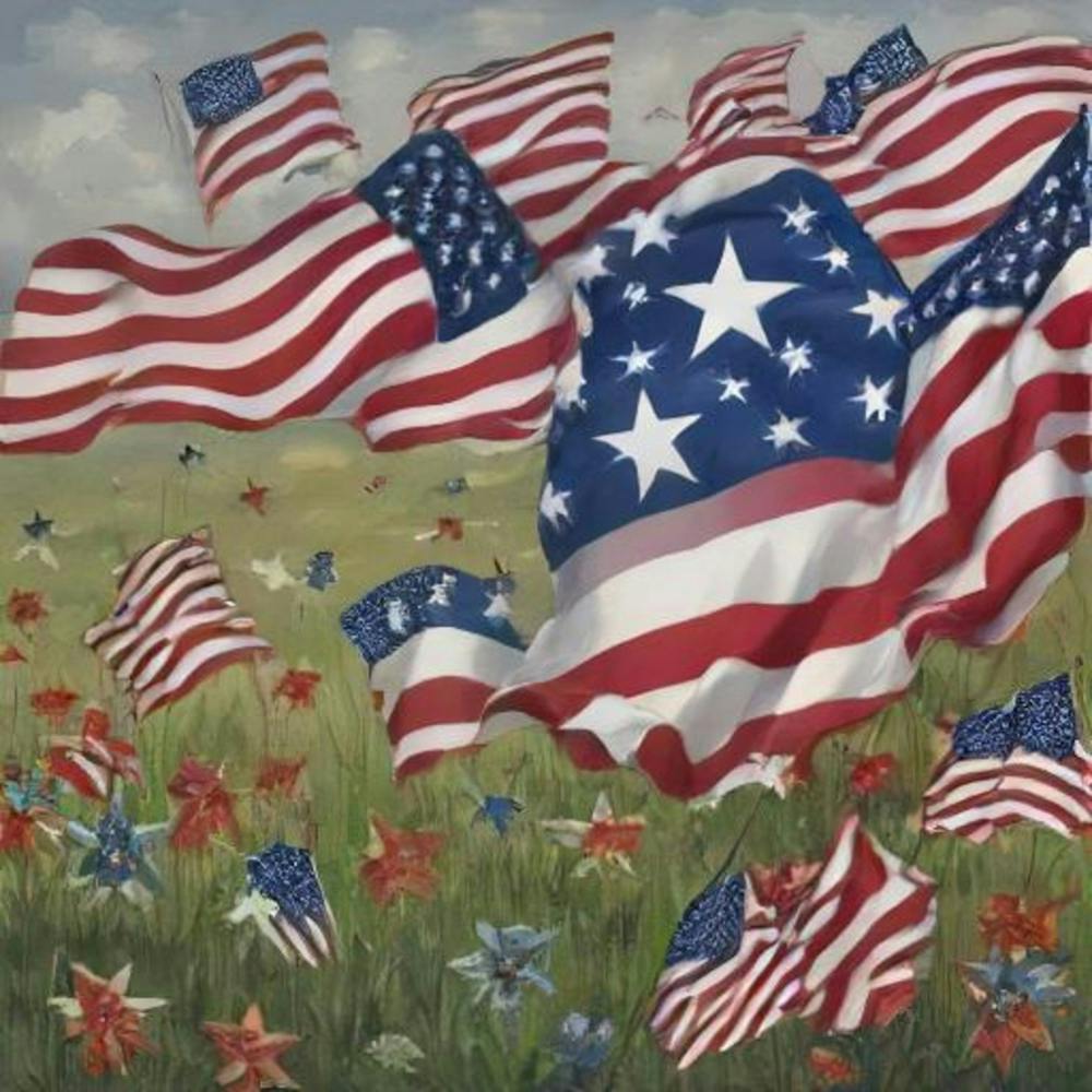 Flags in the wind
