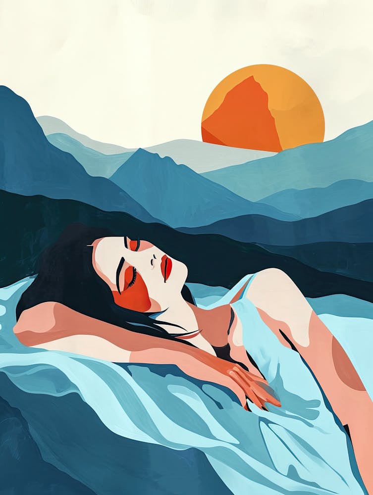 Woman Sleeping In The Mountains, Minimalism