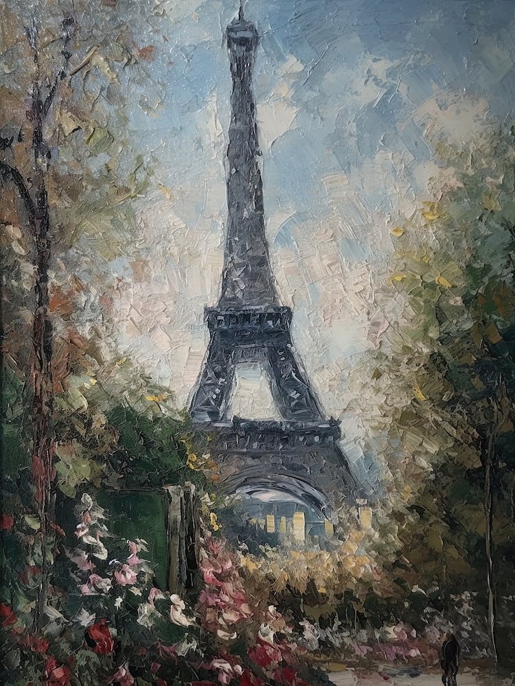 Eiffel Tower Paris France Pissarro Style 21
