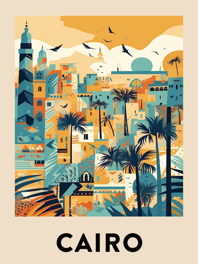 Cairo 4 Vintage Travel Poster