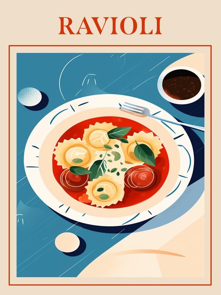Ravioli Pâtes Italiennes Affiche