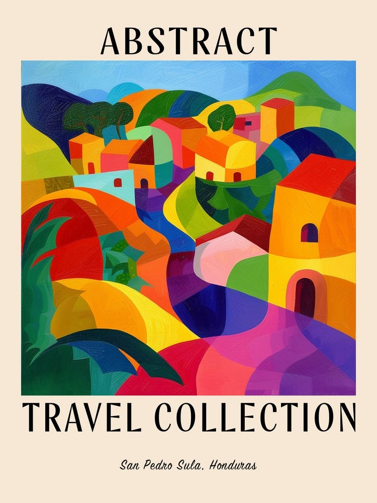 Abstract Travel Collection Poster San Pedro Sula Honduras 4