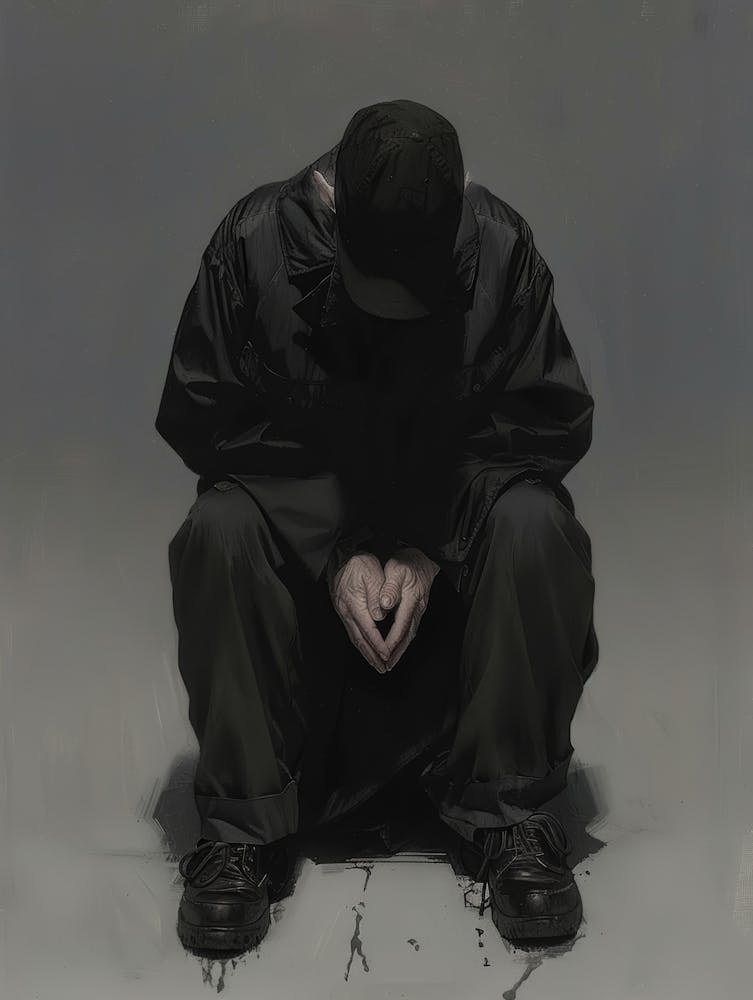 Man Sitting On The Ground