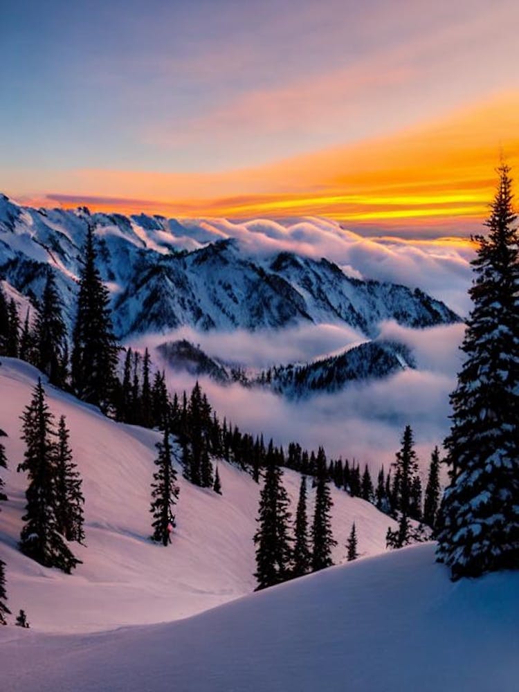 Snowbird, Usa Sunrise Skiing Poster