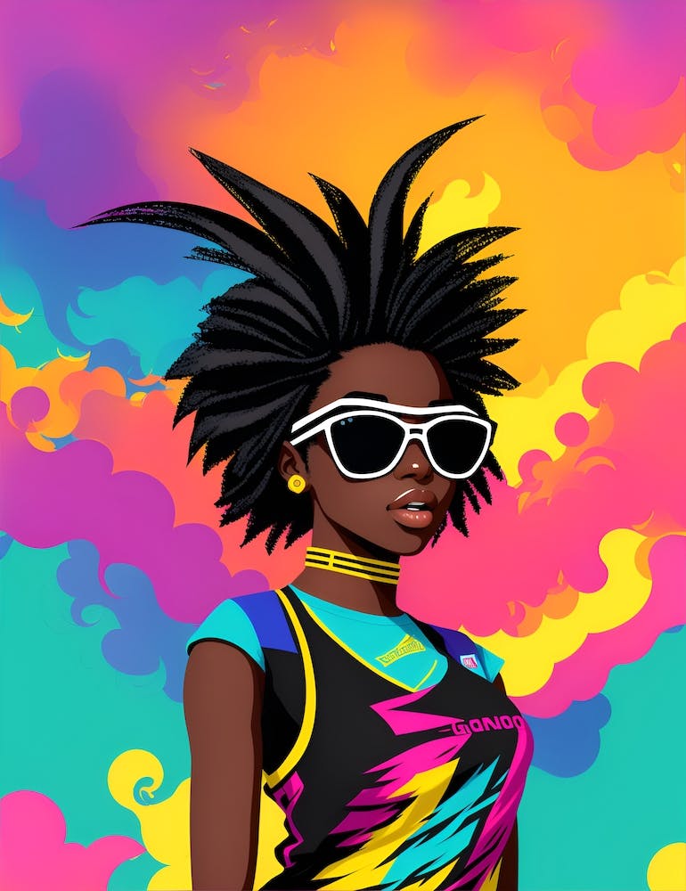 Black Girl with Vintage style