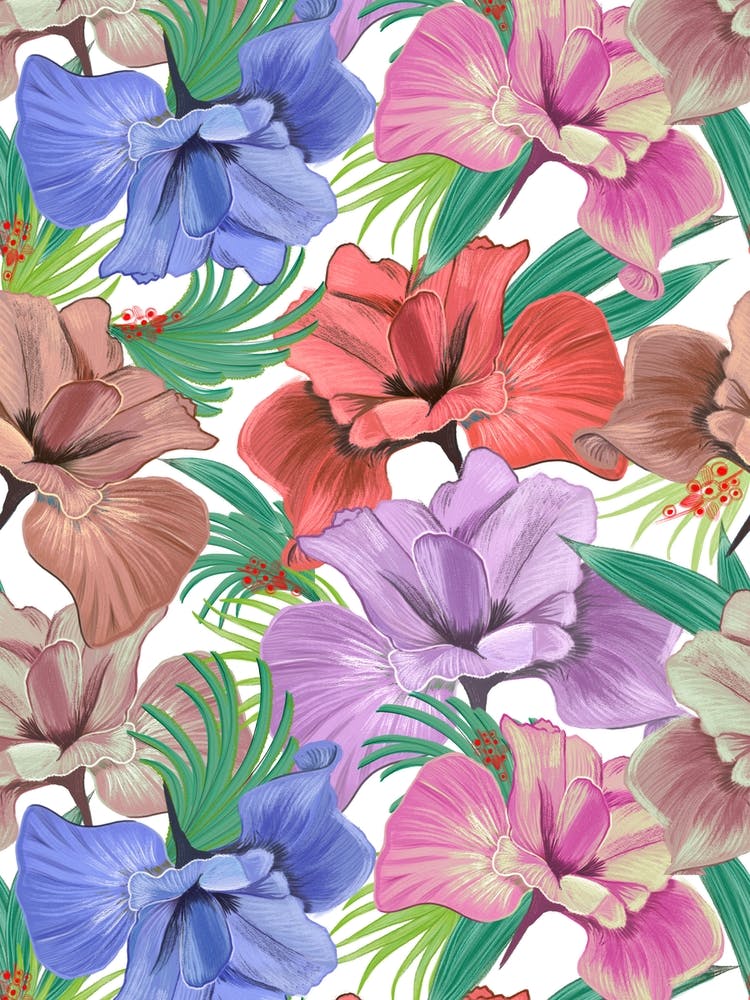 Pastel Iris Flowers