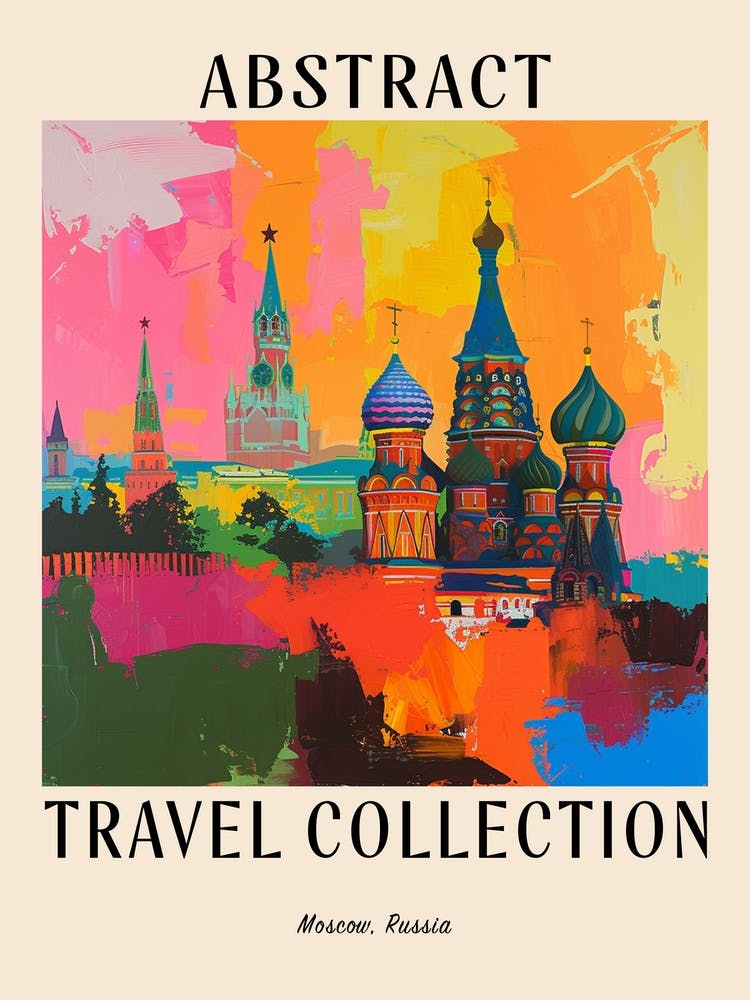 Abstract Travel Collection Poster Moscow Russia 2
