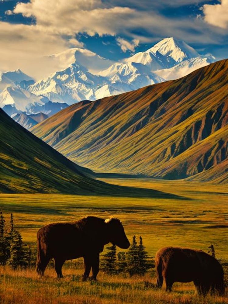 Denali National Park And Preserve 2 United States Of America Vintage Poster