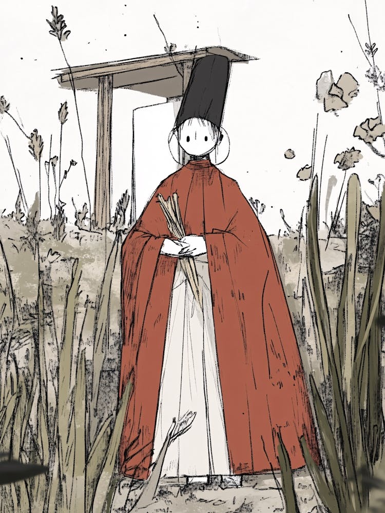 Fille En Cape Rouge