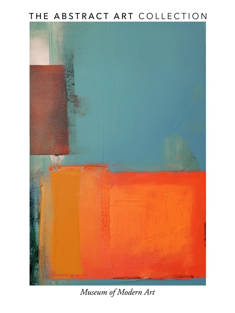 Red And Blue Abstract Painting 3 Exhibition Poster