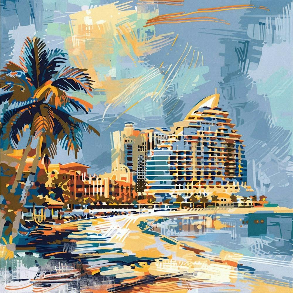 Peinture Plage de Dubaï