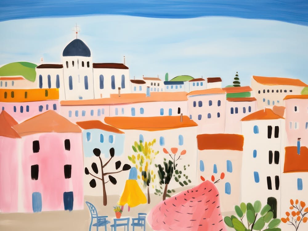 Perugia Italy Cute Watercolour Illustration 3