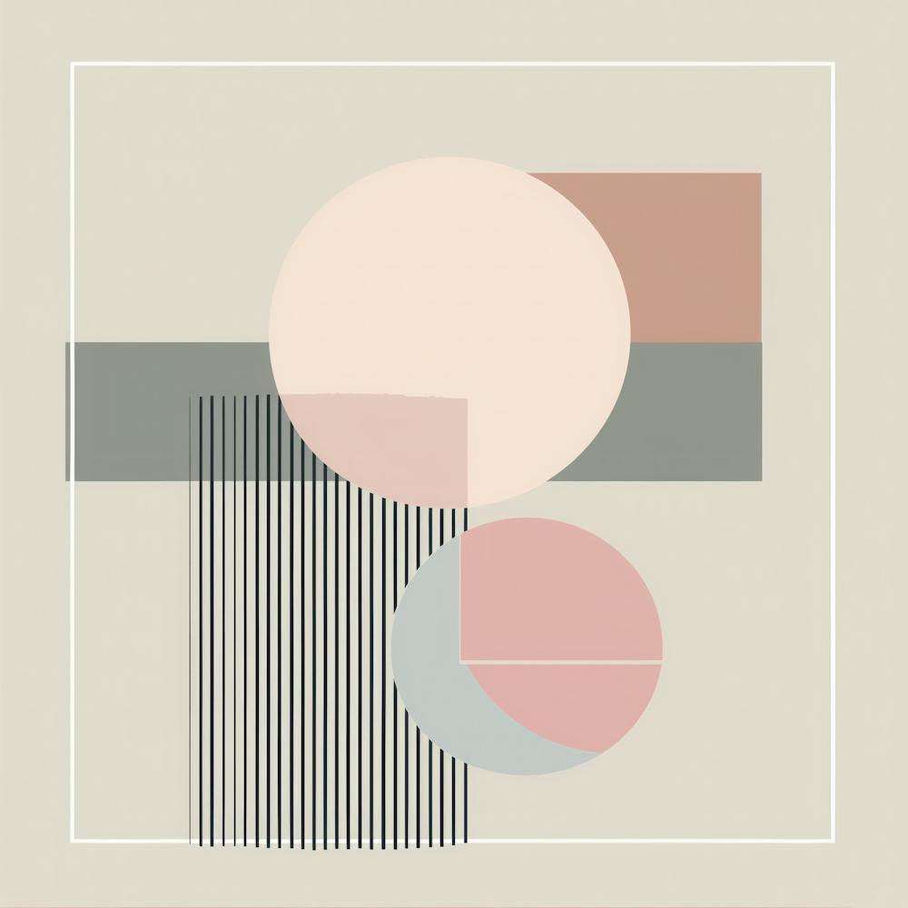 Gedämpfte Harmonie: Ein modernes geometrisches minimalistisches Werk