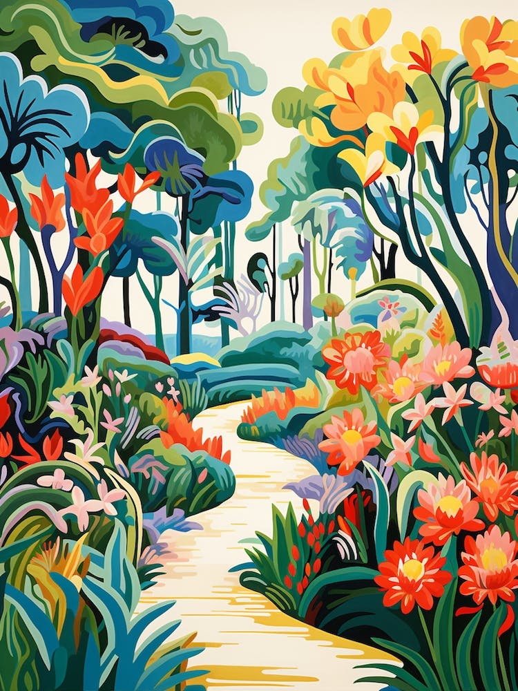 Descanso Gardens Usa Modern Illustration 1