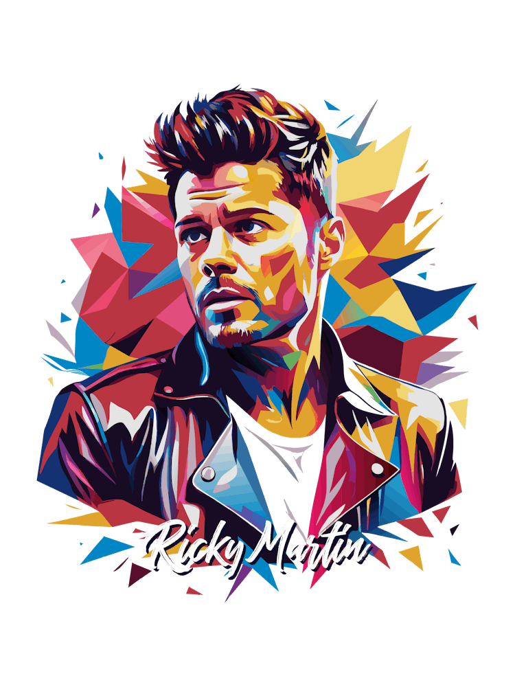 Ricky Martin 01 Portrait Music Icon WPAP Pop Art Style