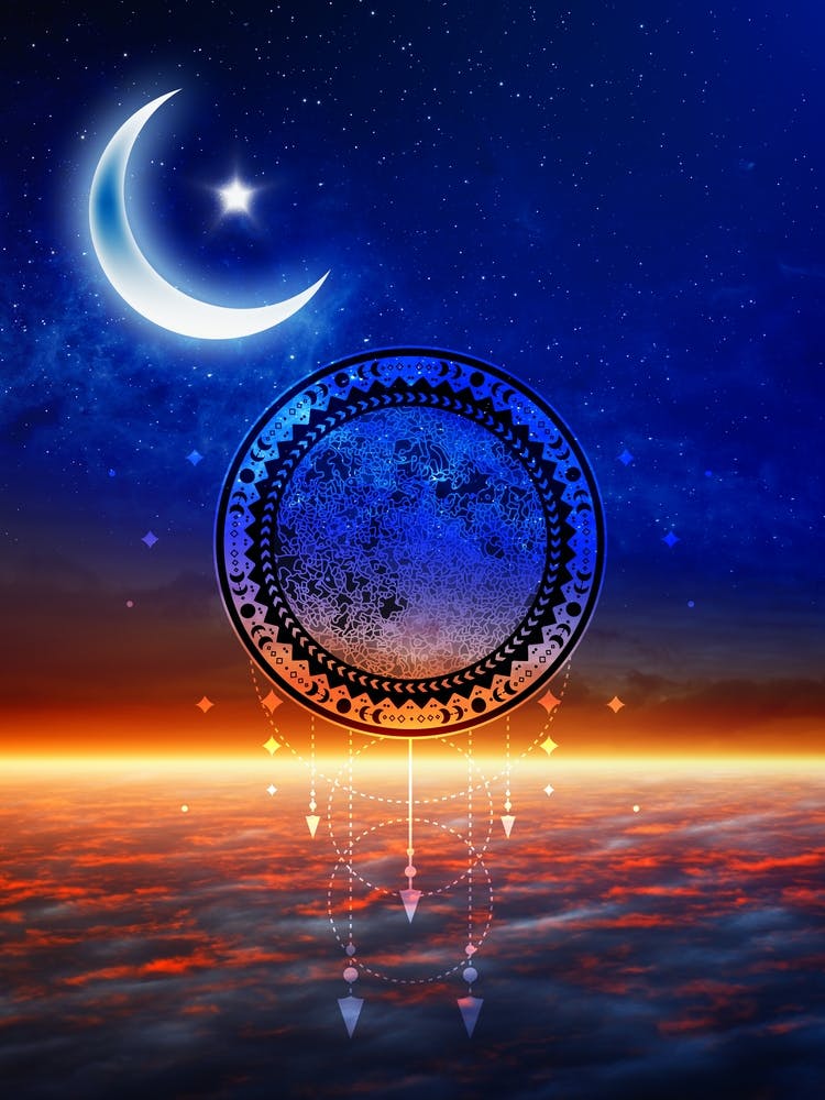 Moon And Stars In The Sky - Mystic Moon poster #2