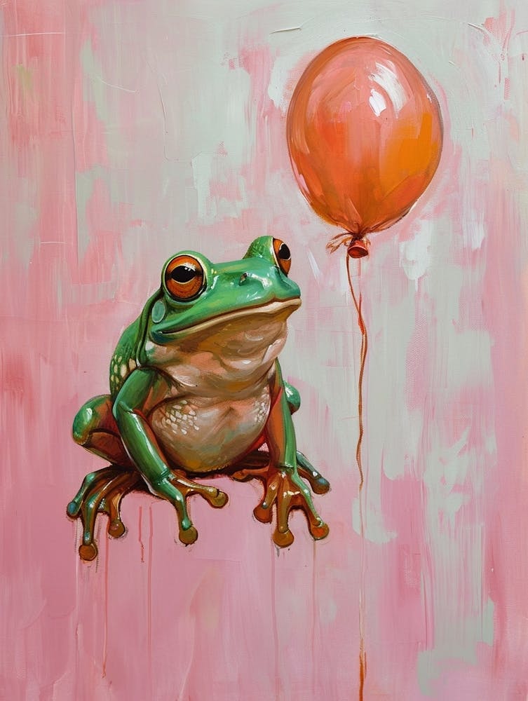 Cute Frog 1 With Balloon