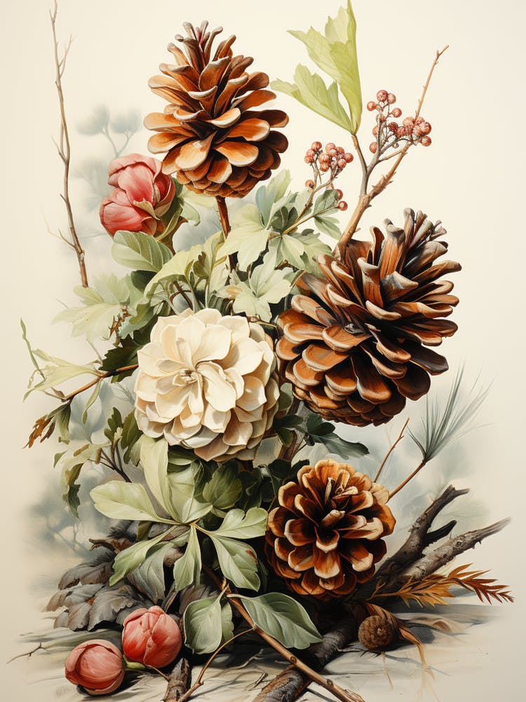 Pine Cones And Berries