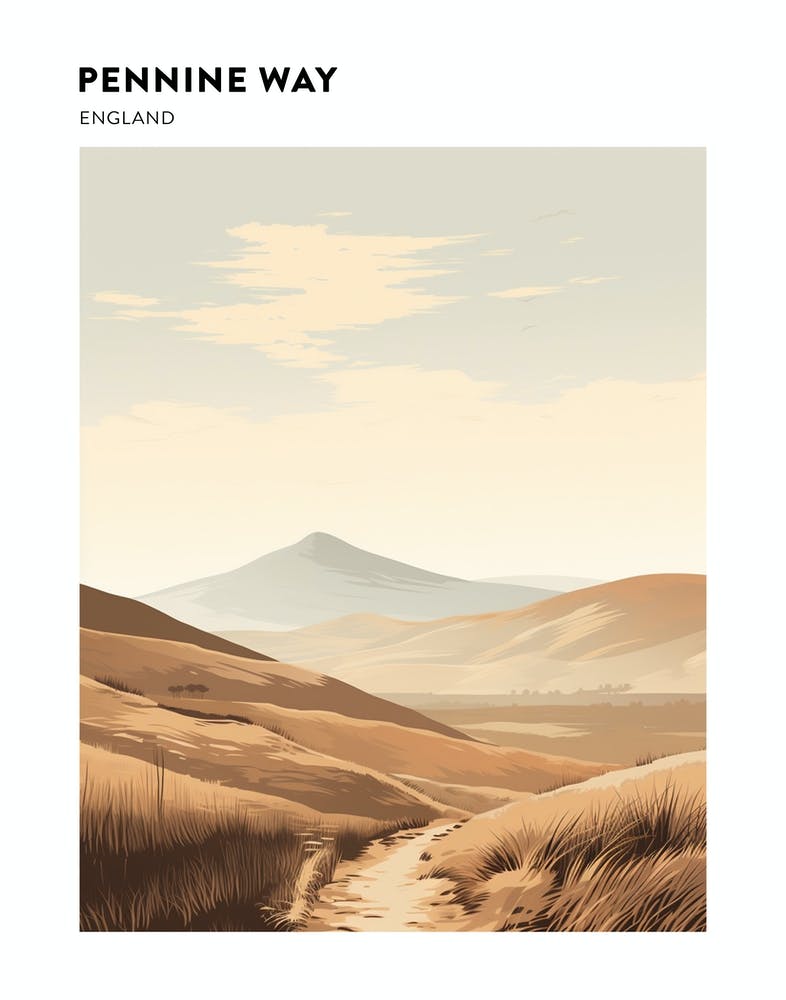 Pennine Way England 2 Hiking Trail Landscape Poster