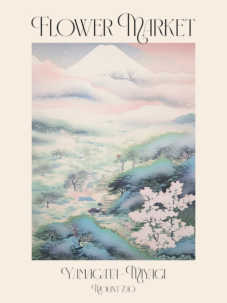 Flower Market Mount Zao In Yamagata Miyagi, Japanese Landscape 4 Poster