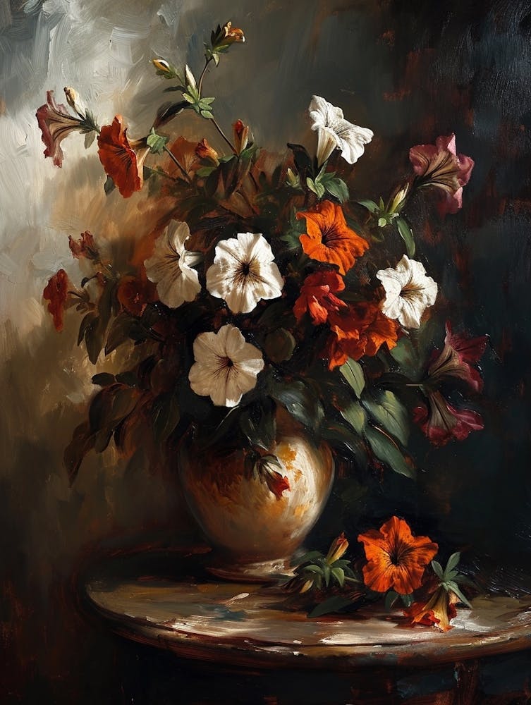 Baroque Floral Still Life Petunia 1
