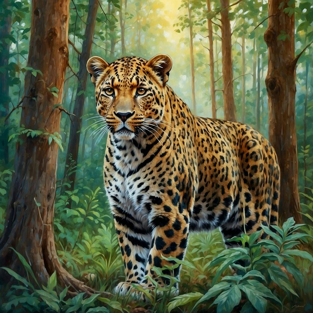 Leopard In The Forest
