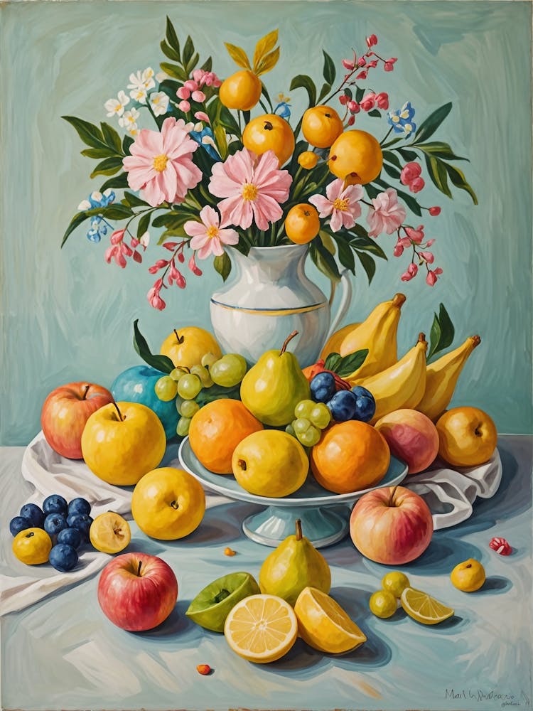 Fresh Fruit In A Vase
