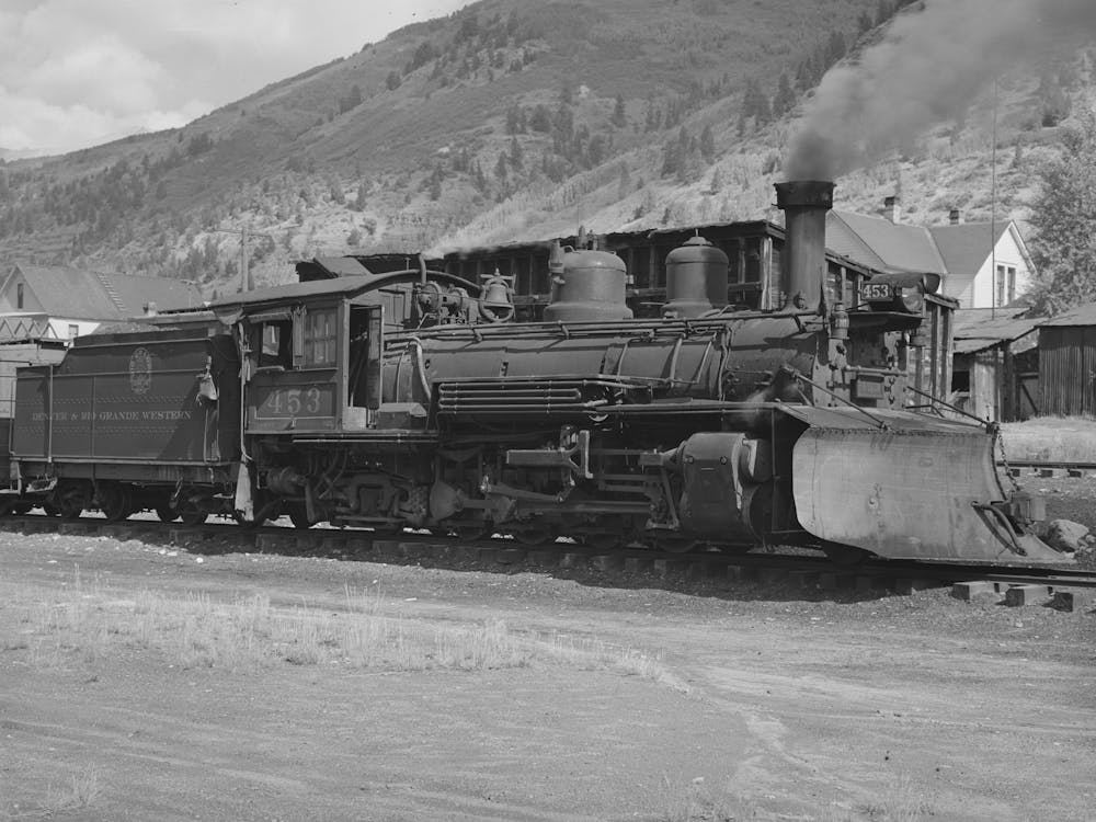 Locomotive Of The D, And R G W Railroad With Snowplow Attached, Telluride, Colorado By Russell Lee