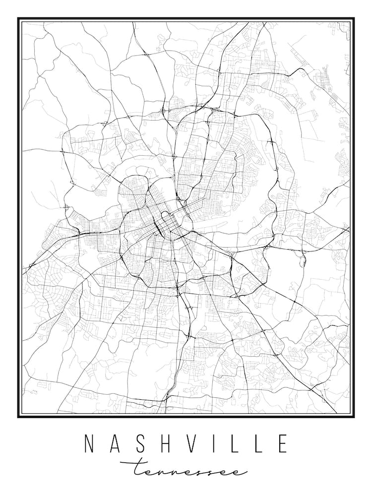 Nashville Tennessee Street Map