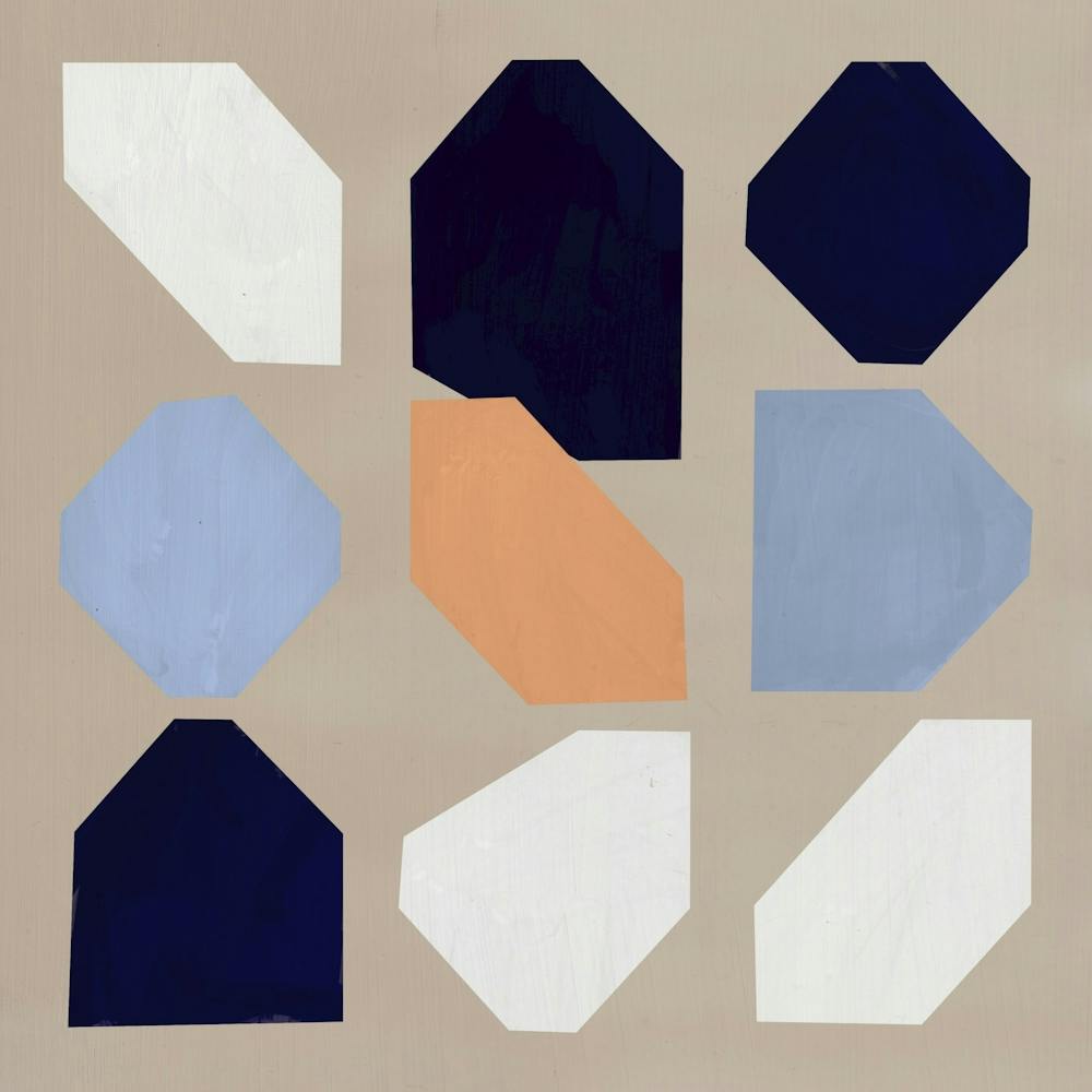 Black , Blue And White with orange