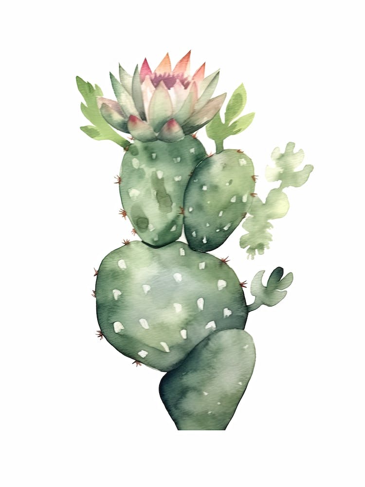 Totem Pole Cactus Watercolour Drawing 4
