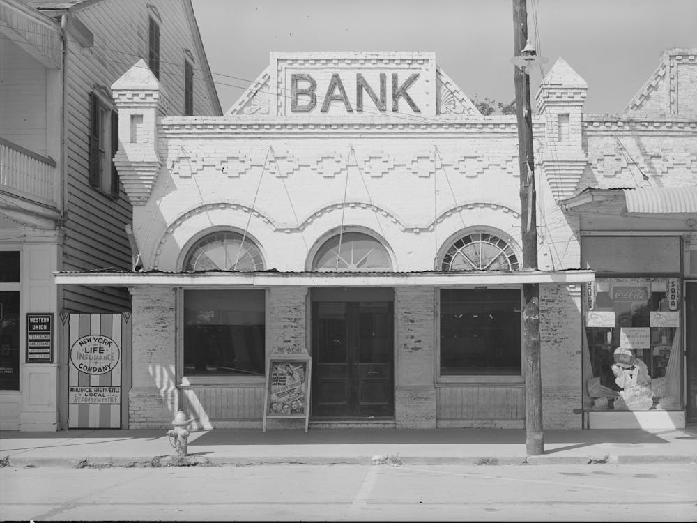 Vacant Bank Building, Saint Martinville, Louisiana By Russell Lee 1