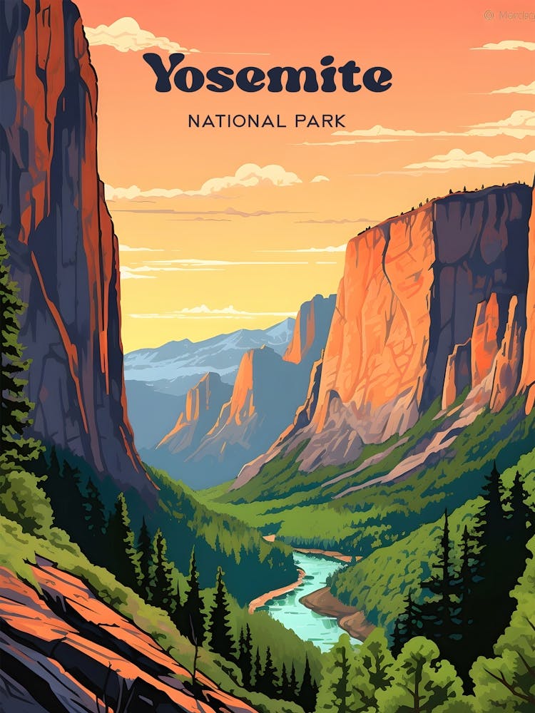 Yosemite National Park 3 Travel Poster 3 4 Resize