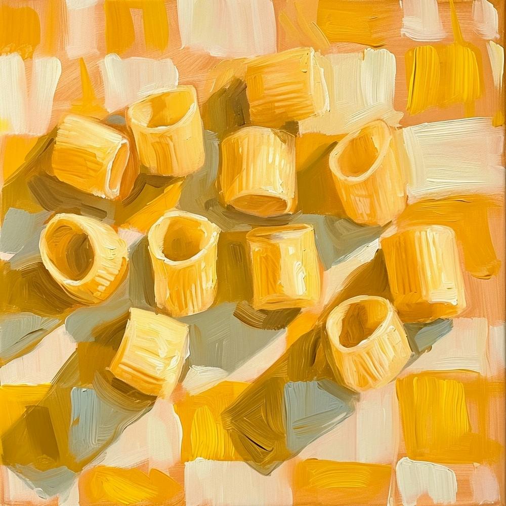 Rigatoni Pasta Yellow Checkerboard 1