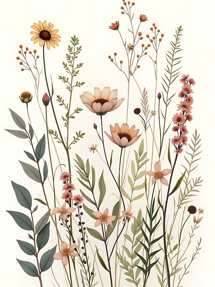Modern Flora in Soft Sunset Tones