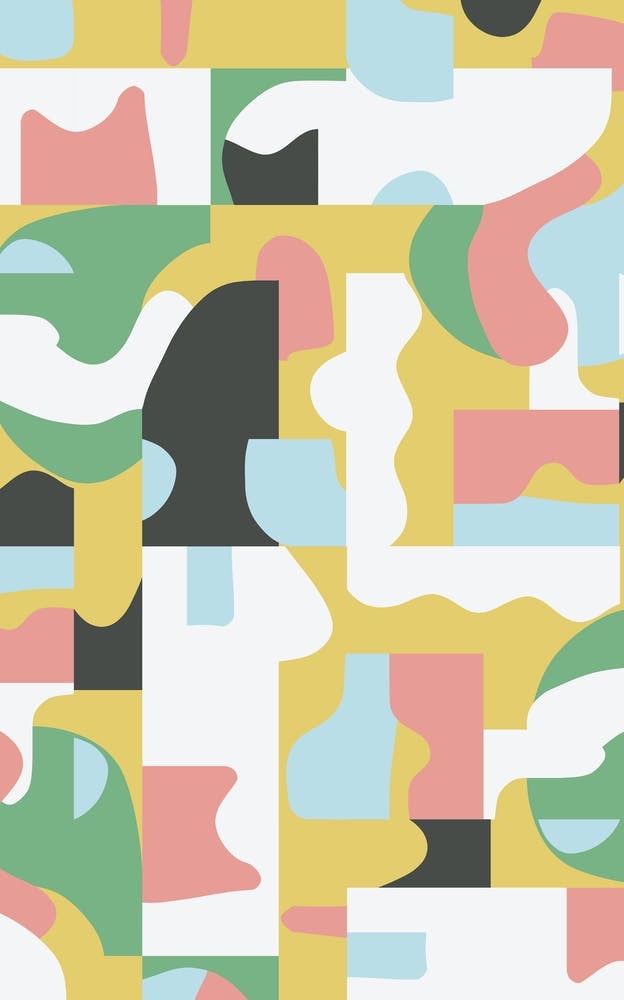 Organic Matisse Blocks Pink Mustard